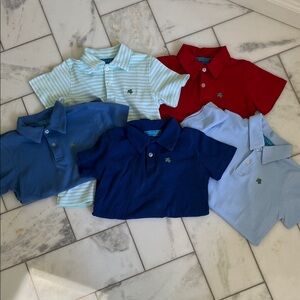 J.Bailey Polo Shirt Set - Red, Blue, Light Blue, Green Stripes, dark blue